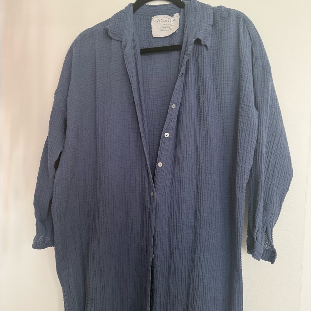 Acacia Blue Button-Up Duster